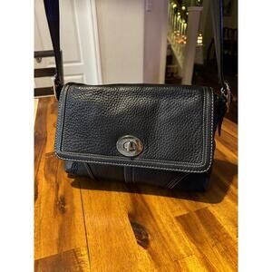 COACH Hamilton Black Pebble Leather Convertible Shoulder Crossbody Bag F13085